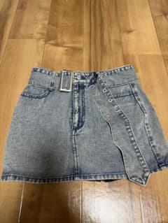 デニム ミニスカート キュロット ベルト付きのサムネイル