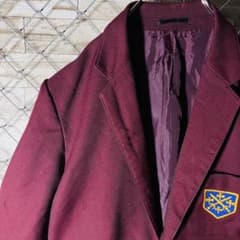 Beau Brummel ブレザー スクールジャケット バーガンディ 刺繍ロゴ 