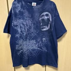 Harley-Davidson スカルプリント Tシャツ ネイビーのサムネイル