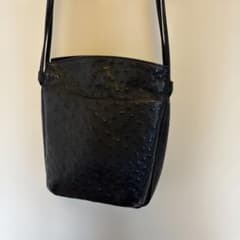 CRES オーストリッチ 本革 ショルダーバッグ ブラック 斜め掛け 高品質 