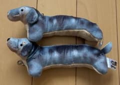 LONG LONG Dachshund ぬいぐるみ シルバー 2点セットのサムネイル
