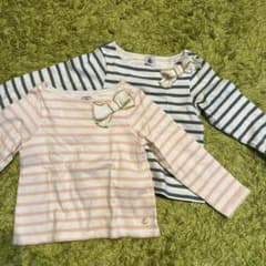 PETIT BATEAU ストライプ 長袖カットソー 2枚セットのサムネイル
