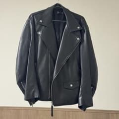 CLEL フェイクレザー ライダースジャケット ブラックのサムネイル