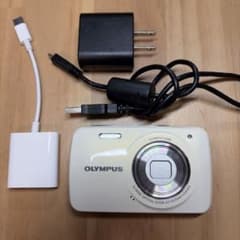 最安値 デジタルカメラ OLYMPUS VH-210 ホワイト 充電ケーブル付き
