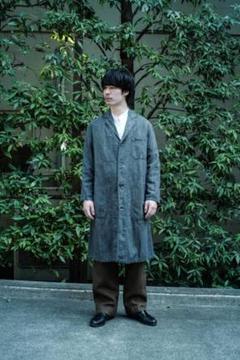 【美品】ブラックシャンブレーロングコート/デッドストック 美品】ブラックシャンブレーロングコート/デッドストック