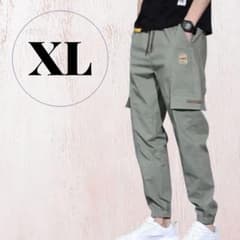 【新品】メンズ　カーゴパンツ　ジョガーパンツ　XL カーキ　送料無料のサムネイル