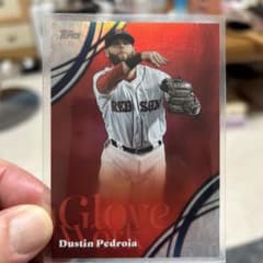 Topps Dustin Pedroia Glove Work カードのサムネイル