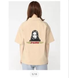 X-girl ANGEL FACE S/S SHIRT ベージュのサムネイル