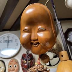 木製 笑顔の顔 工芸品のサムネイル