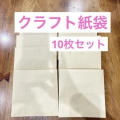 クラフト紙袋 10枚セット 手提げ袋　ラッピング袋　包装　まとめ売りのサムネイル