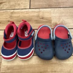 【美品】14cm ベビーシューズ 2足セット VANSサンダル&クロックス C6のサムネイル