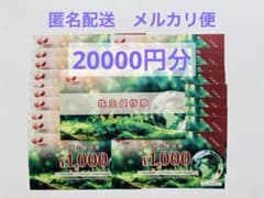 ◎コシダカ株主優待 20000円分 (ラクマパック発送)(24/11/30) コシダカホールディングス 株主優待 株主優待券 20000円分です