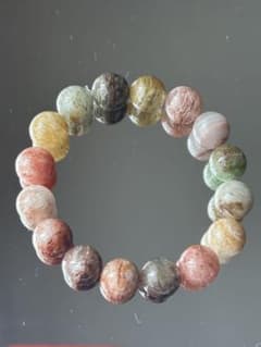 高品質 11mm 千層ガーデンクォーツ ブレスレット 内径16cm 庭園水晶