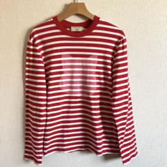 MAISON KITSUNE（メゾンキツネ）赤白ボーダー長袖Tシャツ XSサイズ 