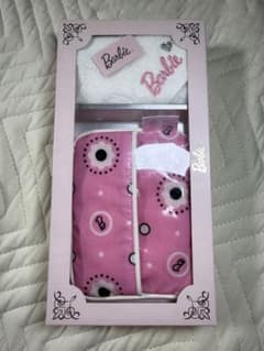 【未使用タグ付・箱入】Barbie ティッシュポーチ タオルハンカチ ピンクのサムネイル