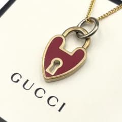 希少 GUCCI グッチ ネックレス ハート 南京錠 パドロック ヴィンテージ