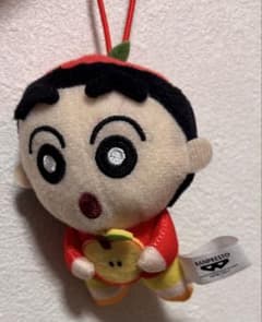 크레용 신짱 사과 의상 봉제인형 키홀더