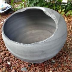 三河焼 陶器 丸壺型めだか鉢 睡蓮鉢 40cm - メルカリ