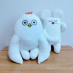 はじめまして松尾です ぬいぐるみ 超BIG ニワトリ 寝そべり ネズミ タグ付き