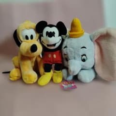 Disney plush toys: Dumbo, Pluto, Mickey Key Mouse