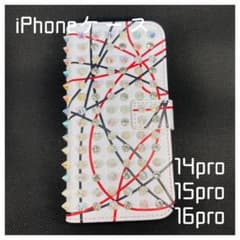 iPhone 케이스 14pro 15pro 16pro 스터드 라인 스톤
