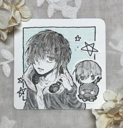 手描きイラスト オリジナル 男の子 ミニイラスト 原画 - メルカリ