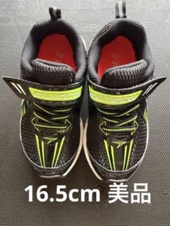美品)瞬足 スニーカー ブラック ライムグリーン　16.5cm 2.5Eのサムネイル
