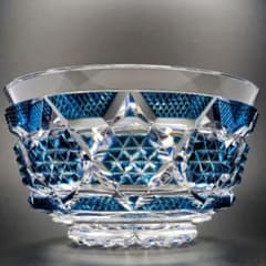 復刻 薩摩切子　藍色 切子 向付鉢　　　　【 希少作品 】 復刻 薩摩切子 藍色 切子 向付鉢 【 希少作品 】 - メルカリ