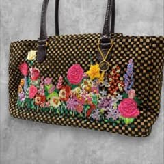 美品 Think Bee! シンクビー ハンドバッグ チェック柄 花柄刺繍 - メルカリ