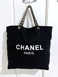 CHANEL ノベルティ ブラック トートバッグ チェーンハンドル - メルカリ