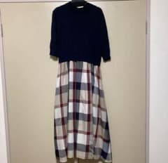 ブルーレーベル クレストブリッジ ニットコンビワンピース