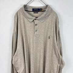 USA古着 Ralph Lauren ラルフローレン 長袖 ポロシャツ ベージュ