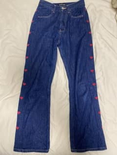 DOUBLE FLAGS ハート刺繍デニムパンツ Sのサムネイル