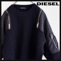超人気・極美品】DIESEL/MA-1異素材ドッキングニット/黒/M相当 - メルカリ