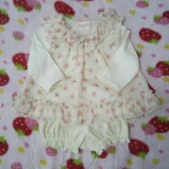 ＊ゆなママ様専用＊新品＊メゾピアノ 花柄シフォンエプロンセットアップ 70のサムネイル