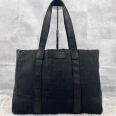 A4可 美品 ブルガリ キャンバス トートバッグ ロゴマニア ロゴ型