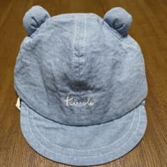 Piccolo ベビー帽子 クマ耳付き ブルー 44センチのサムネイル