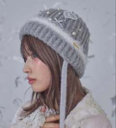 かきぶちももの × kaorinomori アールニット ニット帽 kaorinomori（カオリノモリ） ニット帽 ニットキャップ kaorinomori