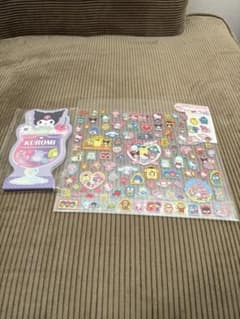 サンリオ　3点セット100ピースシールKUROMI メモ　クロミ　キラキラシールのサムネイル