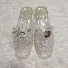 未使用☆ジェリーシューズ　クリアサンダル　チャーム　Heavenly Jely風 未使用☆ジェリーシューズ クリアサンダル 韓国 Heavenly Jelly風