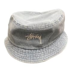 STUSSY ステューシー  ストック　ロゴ　バケットハット　デニムのサムネイル