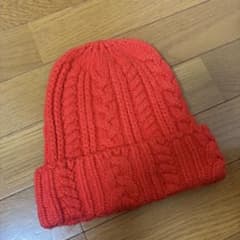 [値下げ]HEATTECH オレンジニット帽 ワンサイズのサムネイル