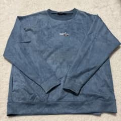 青 スウェット トレーナー刺繍入りのサムネイル