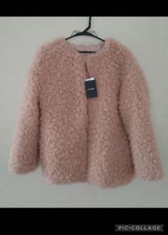新品タグ付きW CLOSET ピンクファージャケット Mサイズ ¥9,800のサムネイル