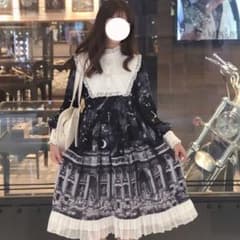 はんぎょどんさん専用　　ゴスロリ ワンピース ネイビー　Lサイズのサムネイル