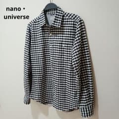 【美品】nano・universe ギンガムチェック 長袖シャツ M メンズのサムネイル