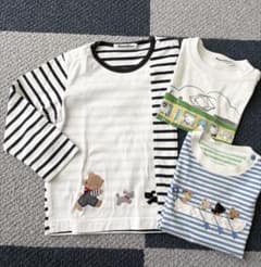 ファミリア 男の子 Tシャツ 90 江ノ電 おはなしTシャツ 長袖 ボーダー