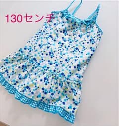 水着 130 花柄 ブルー ワンピース型のサムネイル