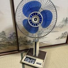 昭和レトロ 三菱 扇風機 R30-X11 動作品 1970年製 本体 ブルー羽根
