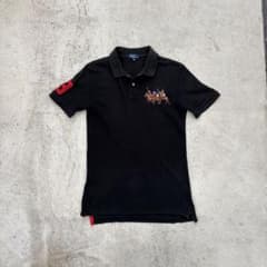Ralph Lauren ビッグポニー ポロシャツ Y2K 刺繍 ブラック 短丈 - メルカリ